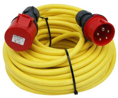 CEE Starkstromkabel 50m 400V / 16A CEE-Verlängerung Verlängerungskabel K35-N07V3V3-F 5x2,5mm² IP44 Phasenwender