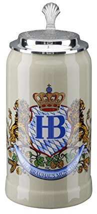 HB Hofbräuhaus München Boccale da Birra tedesco Relief Monaco di Baviera Hofbräuhaus München HB 1 litro King Werk KI 1000056