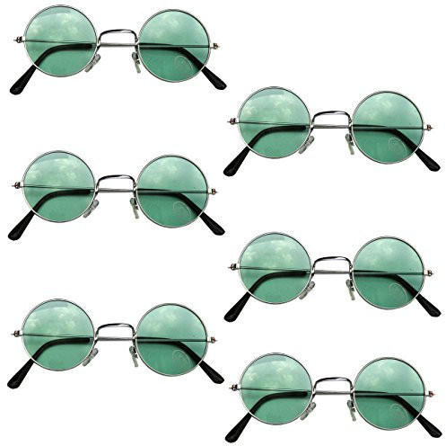 Unbekannt 6 x 70er Jahre Hippie Brille Grün Flower Power Vintage