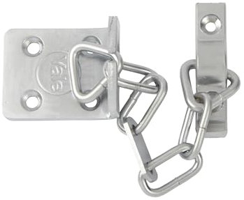 Yale V-WS6-SC TS003 Door Chain, 13.5 cm (5.25 inch) chain length, Satin Chrome Finish, High Security, Visi Packed, suitable for PVCu and Wooden doors