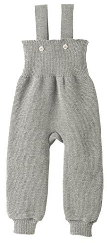 Gestrickte Hose mit Hosenträgern aus Wolle. grau, von Disana - 33110XX Gr. 62 cm/68 cm, grau