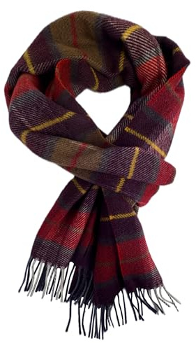 Rotfuchs Schal Webschal Karo modisch rot bunt 100% Wolle (Merino) Made in GermanyF-10