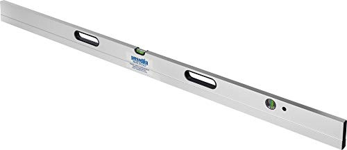 AUSONIA - 87491 PROFI-SETZLATTE NIVELLIERLATTE AUS ALUMINIUM MIT LIBELLEN 150 M, AUS ALUMINIUMROHR, DREIKAMMER-PROFIL MIT RILLEN, EINSTELLBARE HORIZONTALE LIBELLE, BRUCHSICHER, KRATZFEST