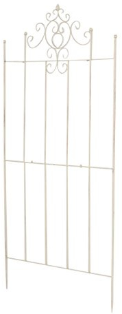 CLP Rankgitter Metall 170 cm hoch Paula, stabile Rankhilfe für Kletterpflanzen, Rankzaun in Landhausstil, Farbe:antik-Creme