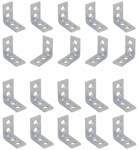 20 x Ecke Winkel Halterung fixiert L Form Möbelbeschläge Eckverbinder Scharnier 25 mm x 15 mm