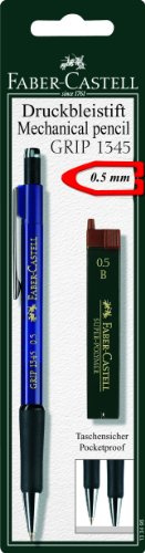 Faber-Castell 133496 – stiftpenna GRIP inklusive 12 påfyllningar, hårdhetsgrad: B, mintjocklek: 0,5 mm, skaftfärg i olika färger, inget färgval möjligt