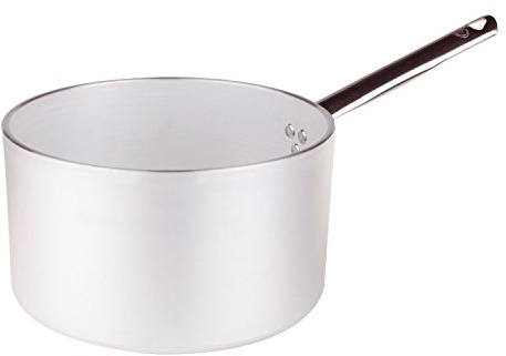 Pentole Agnelli Linea Alluminio 2 mm Casseruola Cilindrica Alta Radiante con Manico Inox, Argento, 18 cm