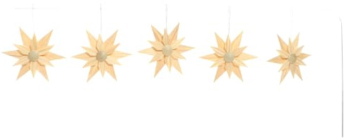 Rudolphs Schatzkiste Baumbehang doppelter Kieferstern 5Stück BxHxT=11,5x11,5x2cm NEU Weihnachten Baumschmuck Holzschmuck Holz Seiffen Erzgebirge Strauchbehang Dekoration