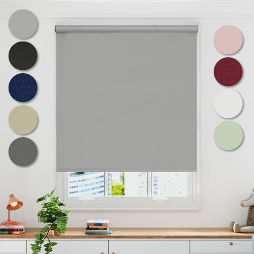 Emma Barclay Blackout Roller Blind in Grey - Width 90 x Drop 165cm