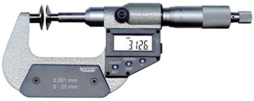 Vogel Germany – Digitale Bügelmessschraube, DIN 863, IP40, Absolut-Messsystem, der Ausgang RS232 C 0 – 25 mm/0 – 1 Zoll