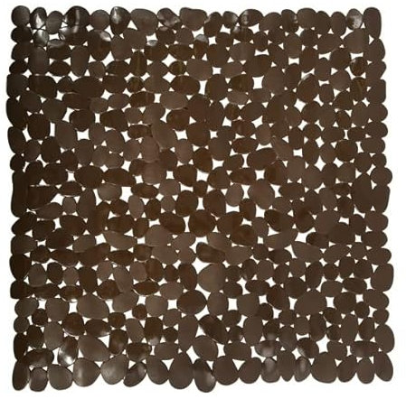 MSV Duschmatte Badematte Duscheinlage antibakteriell rutschfest mit Saugnäpfen - Braun - ca. 53 x 53 cm