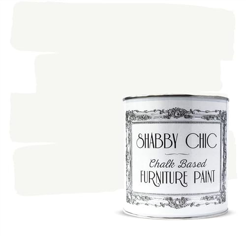 Shabby Chic Chalk Based Furniture Paint, Chalky White - 1 L | Distressed Matt Finish for Furniture, Home Decor or DIY Projects | Interior & Exterior | Non-Sand, Suitable for Wood, Plastic & Metal
