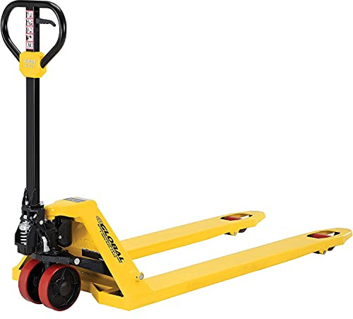 Global Industrial Industrial Duty Manual Pallet Jack with 27 W x 60 L Forks, 4400 lb. Capacity, General Purpose Pallet Truck for Warehouse, Manufacturing and Retail