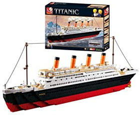 Sluban Klemmbausteine Sluban SL95337, Großer Bausatz (1012 Teile) [M38-B0577], Spielset, Klemmbausteine, Schifffahrt, mit Spielfigur, Titanic, Mehrfarbig
