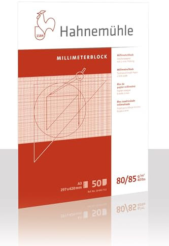 HAHNEMÜHLE 10662711 Millimeter - Block 50 Blatt, A3, 80 g/qm