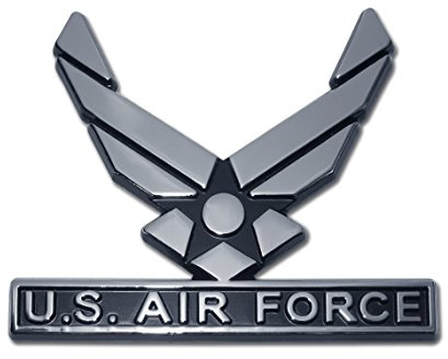Elektroplate Officially Licensed U.S. Air Force Wings Chrome All Metal Emblem for Cars, Trucks, and All Auto | Universal Fit at 3 x 3.4 | Weatherproof