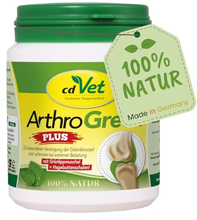 cdVet ArthroGreen Plus 75g - complément alimentaire naturel et efficace pour soutenir les articulations des chiens et des chats avec des vitamines et des minéraux