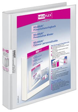 VELODUR® Prasentations-Ringbucher VELOFLEX DIN A4 mit 4 D-Ringen fur 500 Blatt 7,0 cm breit 50 mm mit Drahtniederhalter