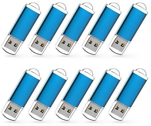 RAOYI 10 Pack 8GB USB Flash Drive USB 2.0 Memory Stick Bulk Thumb Drive Pen Drive Jump Drive-Blue