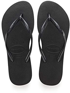Havaianas Womens Slim Flip Flops Sandals Black 8 UK