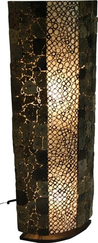 Stehlampe aus Lavastein und Bambus, handgemacht, Lava bamboo 100 cm | Dekoleuchte mit natürlichen Materialien, warmes Licht, ideal zum Entspannen und Relaxen, handgefertigt in Bali.