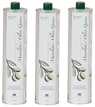 KretaNatura Natives Olivenöl Extra Kaltgepresst & Filtriert | 100% natürliches & reines Olivenöl für Feinschmecker - Kreta, Griechenland | sortenreine Koroneiki Oliven | 3er Pack, insgesamt 2,25 Liter
