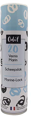 Odif - Barniz Marin 20, transparente para ocio creativo, acabado brillante, resistente a los rayos UV y a prueba de calor, protección interior y exterior, todos los soportes – Spray de 250 ml