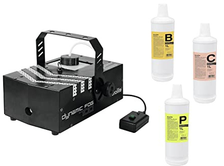 EUROLITE Set Dynamic Fog 700 + Fluide | Kompakte DMX-Nebelmaschine mit 700 Watt inklusive 3 verschiedener Nebelfluids