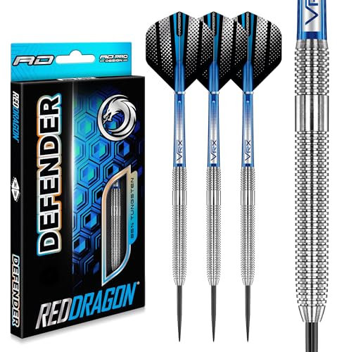 RED DRAGON Darts – Defenders - 85% Professionelles Wolfram Dartpfeile mit Dartflügel und Dart-Schaft (Stängel) - Erhältlich in Triton Soft Tip 19g Barrel / 21g Volles Gewicht und Steel Tip 22g & 24g