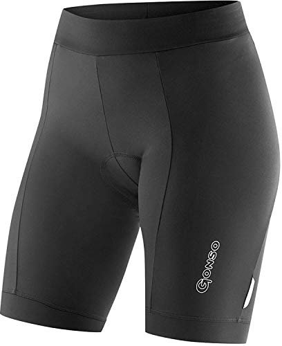 Gonso Lisa, Kurze Damen Fahrradhose, Radtight mit Dry Up Air Sitzpolster, Hohe Bewegungselastizität und Komfortbund, Enganliegende Passform, Schwarz, Gr. 42