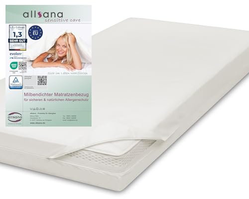 Allsana Allergiker Matratzenbezug 140x200x16 cm | Allergie Bettwäsche | Anti Milben Encasing | Milbenschutz für Hausstauballergiker | Zwischenbezug für die Matratze | TÜV geprüft