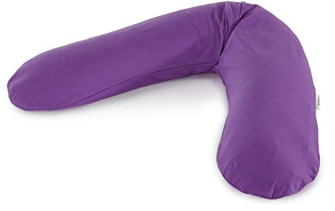 Das Original Theraline Stillkissen | 190 cm | Polyester Hohlfaser Füllung | inklusive Bezug Jersey lila