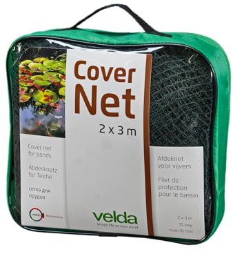 VELDA Pond Net Fine Mesh 2 x 3 m, Bird Protection Net Tight Mesh, Leaf Net, Fine Mesh, Fish Heron Repellent Pond Net Cover, Pool Net, Fine Mesh Net for Pond Cover, Winter
