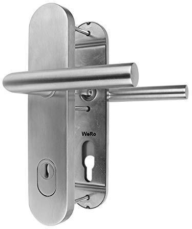 Edelstahl Schutzbeschlag für WOHNUNGSTÜREN Drücker/Drücker mit Zylinderabdeckung