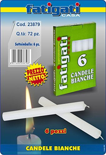 30PZ CANDELE BIANCHE LUNGHE 17CM NON PROFUMATO
