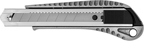 Westcott E-84028 00 18 mm Aluminium Alloy Snap Off Blade Knife with Ergonomic Handle - Grey