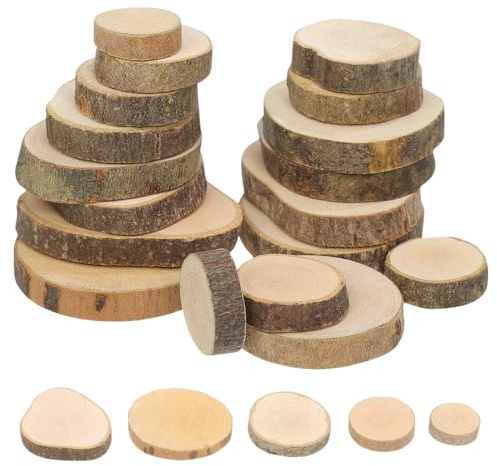 Tinksky Wood Slices Log Slices for DIY Crafts Wedding Centerpieces,100pcs