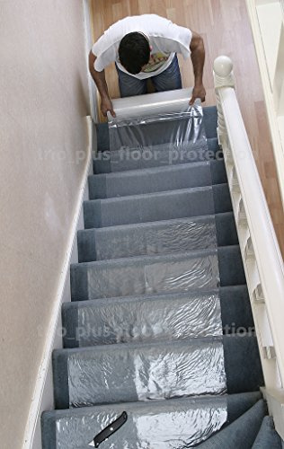 Trio Plus Carpet Protection Film 60cm x 100m Heavy Duty | Self-adhesive film protects carpets from dirt, spills and damage during decorating and renovations