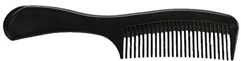 Medline Large-Tooth Comb with Handle, Black - Essential Hair Care Tool
