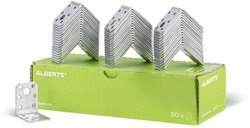 Alberts 846503 Équerre d'assemblage | galvanisée Sendzimir | 50 x 50 x 35 mm | kit de 50