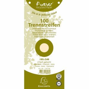 Exacompta 12 x Trennstreifen 10,5x24cm 190g/qm Karton RC Chamois VE=100 Stück