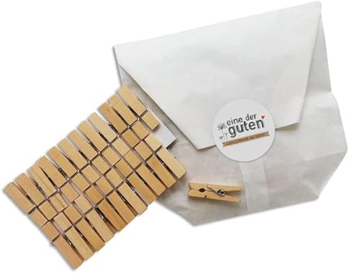 24 kleine Mini-Wäscheklammern für Adventskalender, 35mm, robust aus Holz, Miniklammern, Miniwäscheklammern zum Basteln, für DIY Deko, Fotos, Fotoleine und selbstgemachte Adventskalender