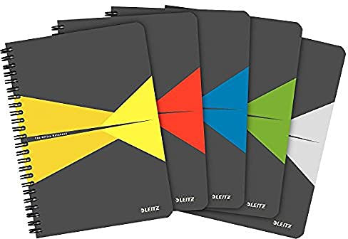 Leitz 4458-00-99 Collegeblock Office Card A5 kariert, sortiert, 5-er pack