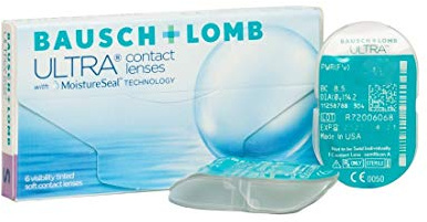 Bausch + Lomb Ultra, sphärische Premium Monatslinsen, Kontaktlinsen weich, 6 Stück BC 8.5 mm/DIA 14.2 / -8.50 Dioptrien