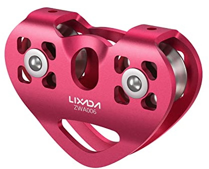 Lixada Zipline Pulley 30KN Trolley Rescue for 1/4 5/16 3/8 1/2 Cable Backyard Zipline, Hauling, Rigging and Commercial Purposes,Holds Upto 6700lbs