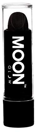 Moon Glow Neon UV-Lippenstift, leuchtender neonfarbener Lippenstift, leuchtet unter UV-Strahlung (Schwarz, 1 Stück)