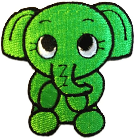 Catch the Patch Elefant Aufnäher zum Aufbügeln 5,9 x 6,3 cm Bügelbild für Kinder Mädchen mit Lieblingstier Wild, Bügelpatch Patches Bügelflicken