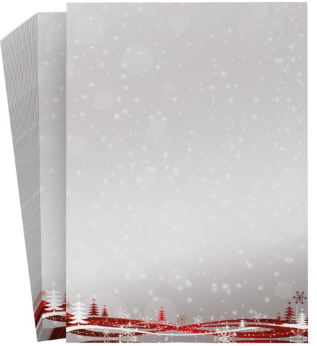 Weihnachtsbriefpapier | Fest der Liebe | 50 Blatt weihnachtliches Motivpapier DIN A4 | Briefpapier
