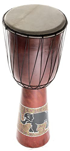 50 cm Djembe Tambour Bongo Tambour en bois Darbouka Bon Son Éléphant Peint