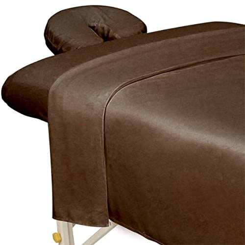 ForPro Professional Collection - Ensemble de draps de massage 3 pièces en microfibre de qualité supérieure, ultra léger, résistant aux taches et aux plis, comprend un drap plat, un drap-housse et une